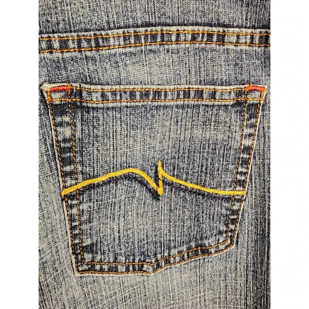 US Polo Assn Womens‎ Jeans Size 15/16  Blue Denim Flare Leg Button Zip Closure
